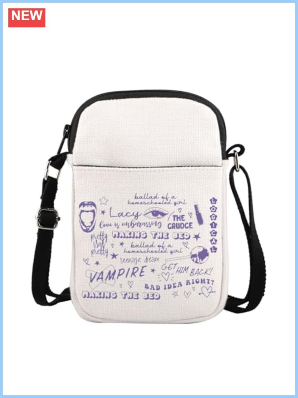 Canvas Crossbody Bag Pouch Singer Album Music Gift